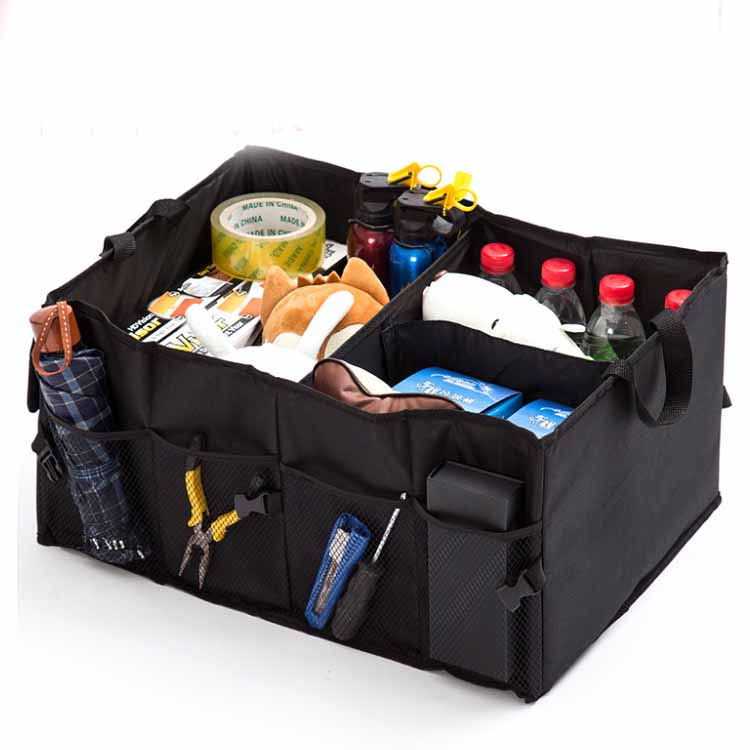 Składany Organizer do Bagażnika Samochodowego - Oxford - Duży - 56x40x26 cm - Czarny